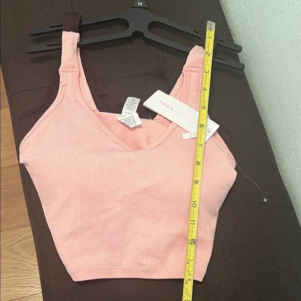 #1355**Set of Pink Ribbed / Brown Tank Top’s - Picture 6 of 15